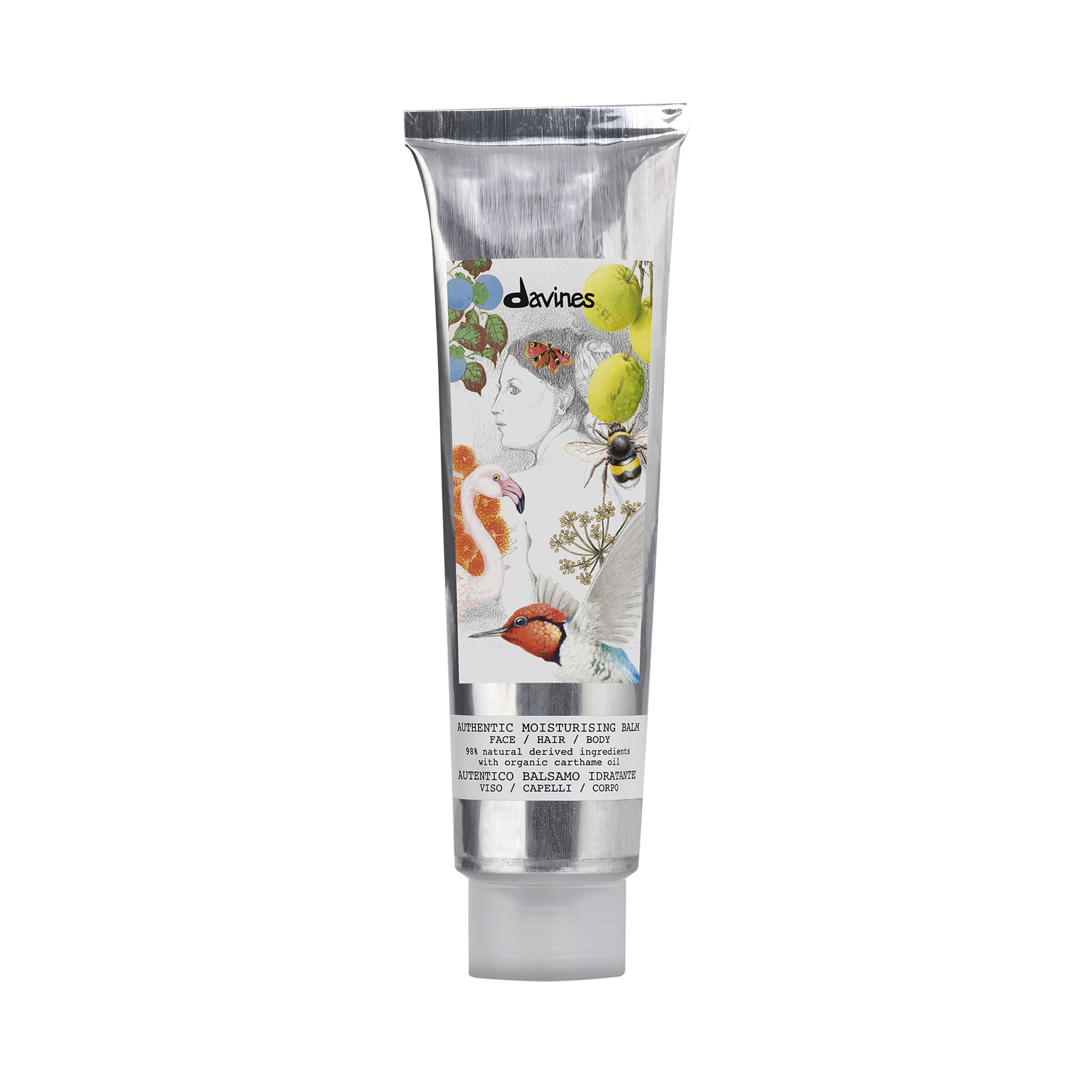 Nutritivo bálsamo hidratante para rostro, cabello y cuerpo con ingredientes naturales y aceite de cardo orgánico, ideal para cuidado personal y bienestar.