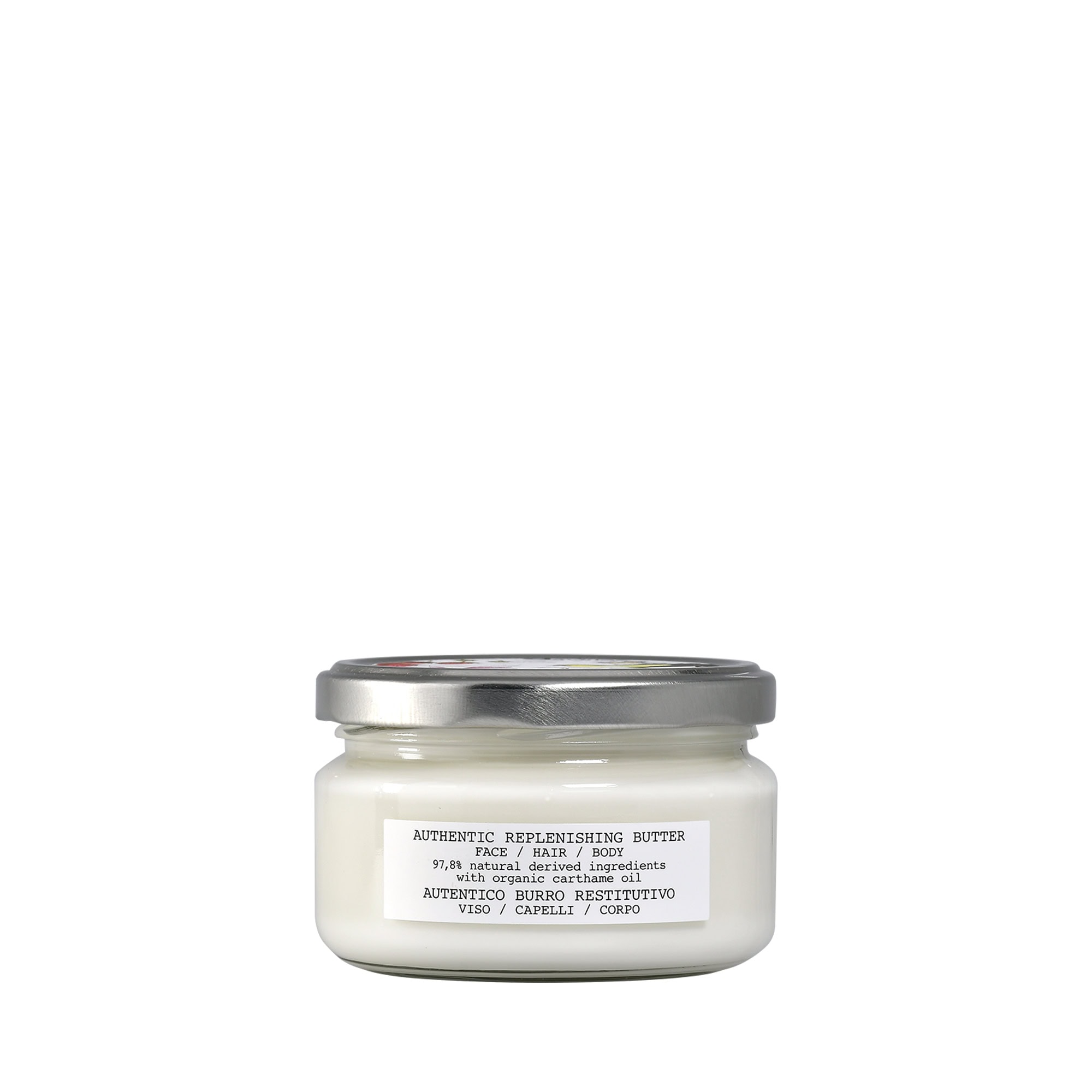 Suave manteca reparadora para rostro, cabello y cuerpo con ingredientes naturales y aceite de karité orgánico, ideal para cuidado de la piel y cabello, totalmente natural y orgánico.