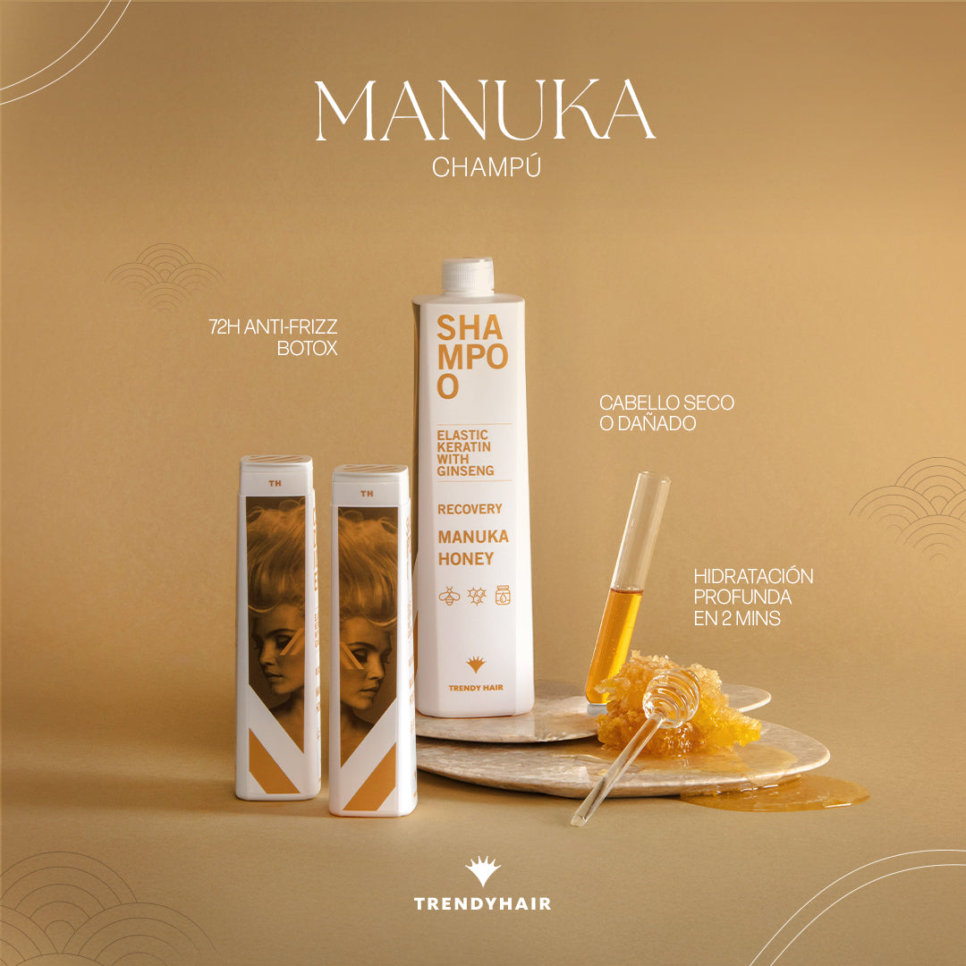 Champú Manuka Hidratante y Reparador con Keratina y Ginseng